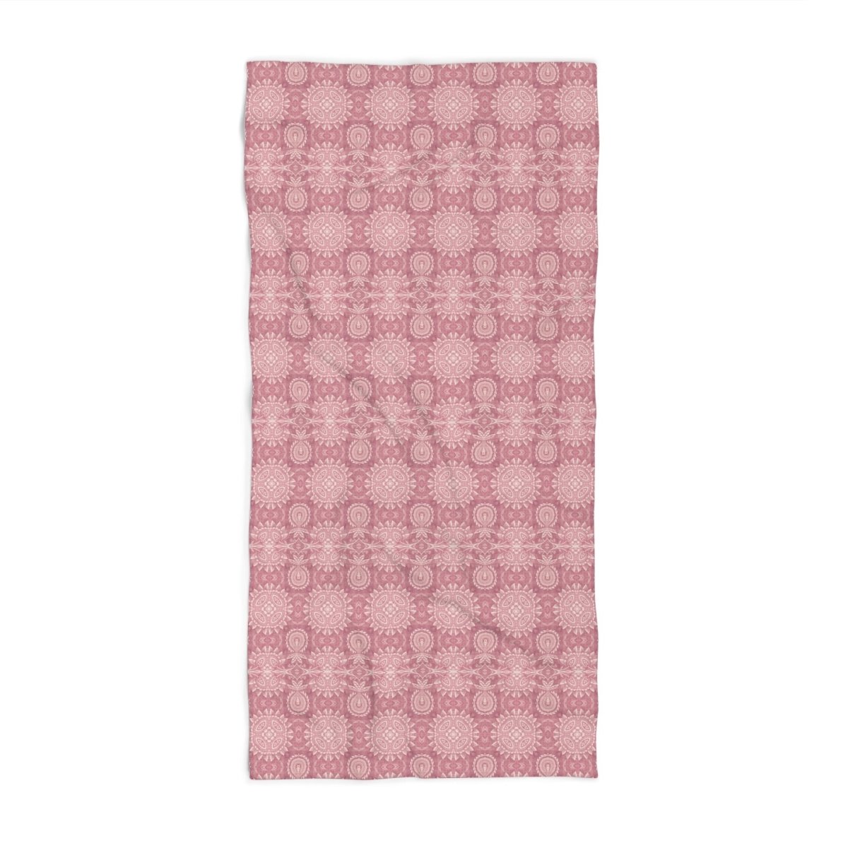 Paloma Flowers and Pineapples in Dusky Rose Pink | Bath Towel - Bath Towel - Piccolo Fiore Prints