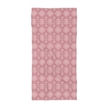Paloma Flowers and Pineapples in Dusky Rose Pink | Beach Towel - Beach Towel - Piccolo Fiore Prints