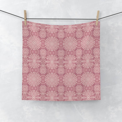 Paloma Flowers and Pineapples in Dusky Rose Pink | Face Towel - Face Towel - Piccolo Fiore Prints
