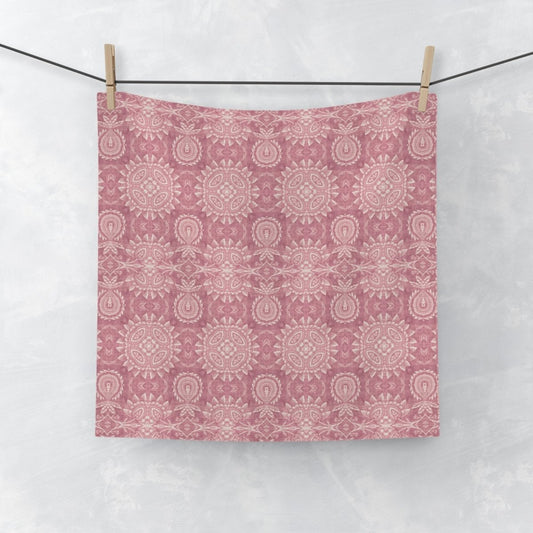 Paloma Flowers and Pineapples in Dusky Rose Pink | Face Towel - Face Towel - Piccolo Fiore Prints