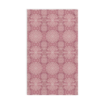 Paloma Flowers and Pineapples in Dusky Rose Pink | Hand Towel - Hand Towel - Piccolo Fiore Prints