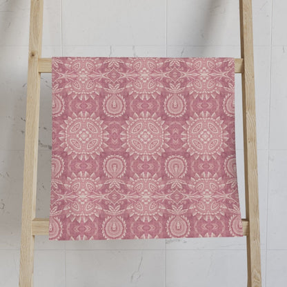 Paloma Flowers and Pineapples in Dusky Rose Pink | Hand Towel - Hand Towel - Piccolo Fiore Prints