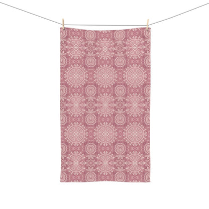 Paloma Flowers and Pineapples in Dusky Rose Pink | Hand Towel - Hand Towel - Piccolo Fiore Prints