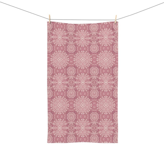 Paloma Flowers and Pineapples in Dusky Rose Pink | Hand Towel - Hand Towel - Piccolo Fiore Prints