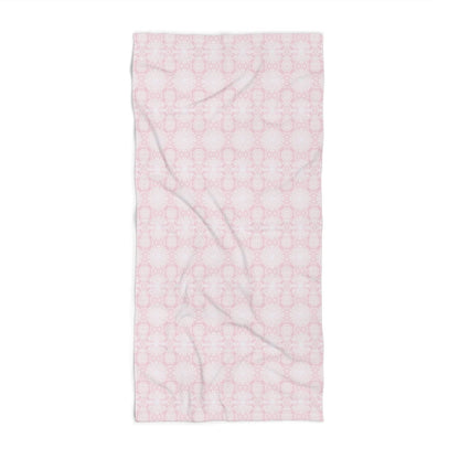 Paloma Flowers and Pineapples in Light Pink and White | Beach Towel - Beach Towel - Piccolo Fiore Prints