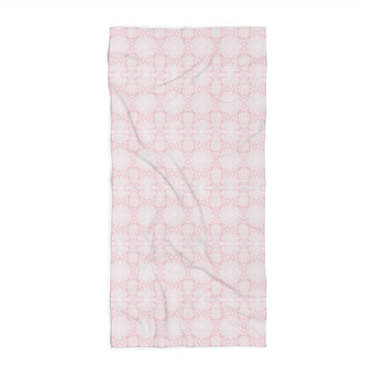 Paloma Flowers and Pineapples in Light Pink and White | Beach Towel - Beach Towel - Piccolo Fiore Prints