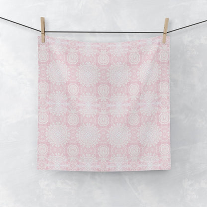 Paloma Flowers and Pineapples in Light Pink and White | Face Towel - Face Towel - Piccolo Fiore Prints