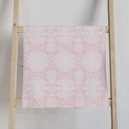 Paloma Flowers and Pineapples in Light Pink and White | Hand Towel - Hand Towel - Piccolo Fiore Prints