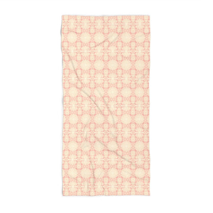 Paloma Flowers and Pineapples in Pink and Cream | Beach Towel - Beach Towel - Piccolo Fiore Prints