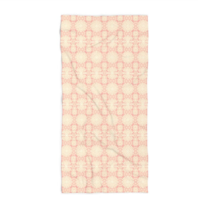 Paloma Flowers and Pineapples in Pink and Cream | Beach Towel - Beach Towel - Piccolo Fiore Prints