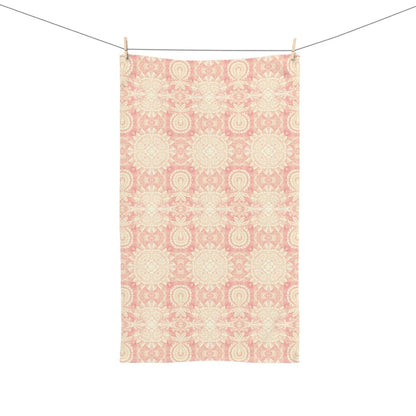 Paloma Flowers and Pineapples in Pink and Cream | Hand Towel - Hand Towel - Piccolo Fiore Prints