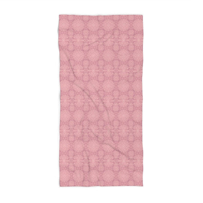 Paloma Flowers and Pineapples in Rose Pink and Cream | Beach Towel - Beach Towel - Piccolo Fiore Prints