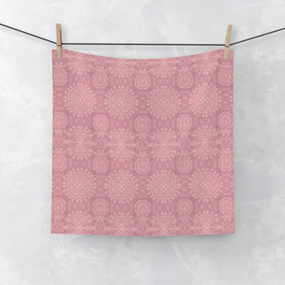 Paloma Flowers and Pineapples in Rose Pink and Cream | Face Towel - Face Towel - Piccolo Fiore Prints