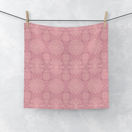 Paloma Flowers and Pineapples in Rose Pink and Cream | Face Towel - Face Towel - Piccolo Fiore Prints