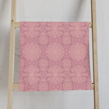 Paloma Flowers and Pineapples in Rose Pink and Cream | Hand Towel - Hand Towel - Piccolo Fiore Prints