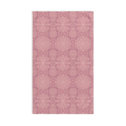 Paloma Flowers and Pineapples in Rose Pink and Cream | Hand Towel - Hand Towel - Piccolo Fiore Prints