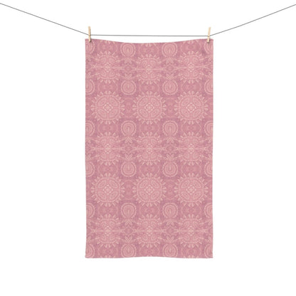 Paloma Flowers and Pineapples in Rose Pink and Cream | Hand Towel - Hand Towel - Piccolo Fiore Prints