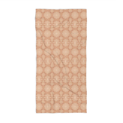 Paloma Flowers and Pineapples in Tan and Cream | Beach Towel - Beach Towel - Piccolo Fiore Prints