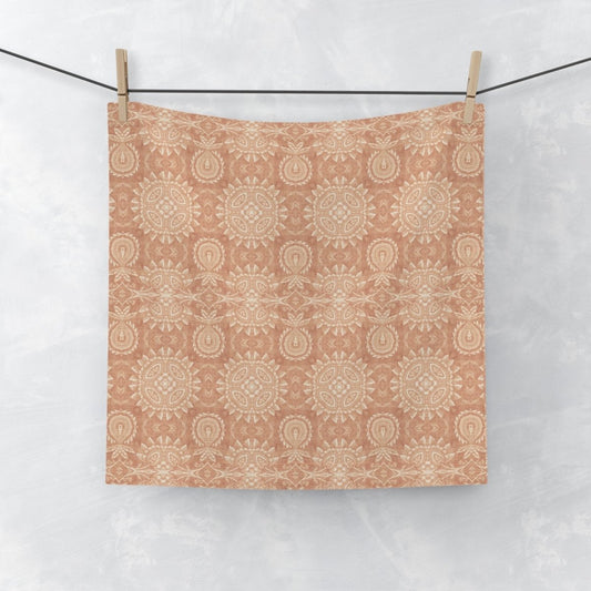 Paloma Flowers and Pineapples in Tan and Cream | Face Towel - Face Towel - Piccolo Fiore Prints