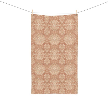 Paloma Flowers and Pineapples in Tan and Cream | Hand Towel - Hand Towel - Piccolo Fiore Prints