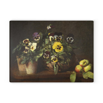 Pansies | Glass Chopping Board - Glass Chopping Board - Piccolo Fiore Prints
