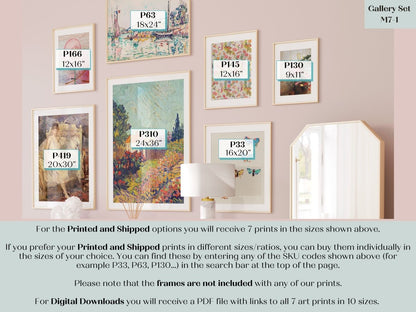 Pastel Pink, Green, Blue and Beige | Gallery Wall Set | 7 Prints | M7 - 1 - Gallery Wall Set - Piccolo Fiore Prints