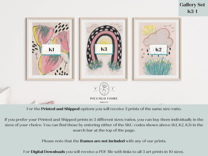 Pastel Sunshine | Gallery Wall Set | 3 Prints | K3 - 1 - Gallery Wall Set - Piccolo Fiore Prints