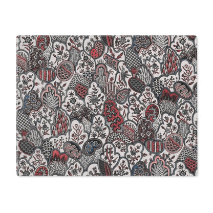 Patchwork Forest in Black, White and Red | Placemat - Cotton Twill Placemat - Piccolo Fiore Prints