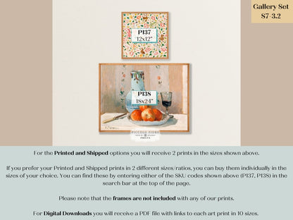Peach and Cream Floral Still Life | Gallery Wall Set | 2 Prints | S7 - 3.2 - Gallery Wall Set - Piccolo Fiore Prints