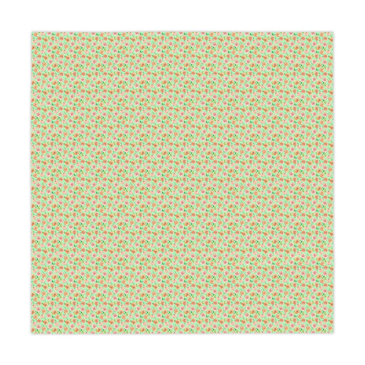 Peach Peony in Green | Tablecloth - Tablecloth - Piccolo Fiore Prints
