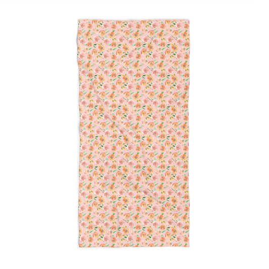 Peach Peony in Pinkish Peach | Bath Towel - Bath Towel - Piccolo Fiore Prints