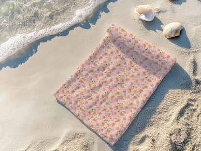 Peach Peony in Pinkish Peach | Beach Towel - Beach Towel - Piccolo Fiore Prints
