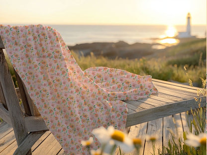 Peach Peony in Pinkish Peach | Beach Towel - Beach Towel - Piccolo Fiore Prints