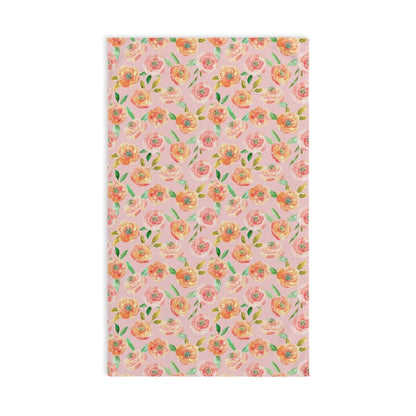 Peach Peony in Pinkish Peach | Hand Towel - Hand Towel - Piccolo Fiore Prints