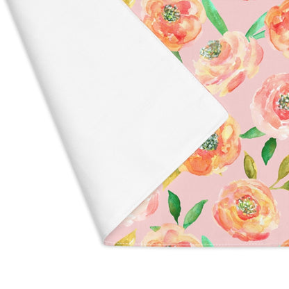 Peach Peony in Pinkish Peach | Placemat - Cotton Twill Placemat - Piccolo Fiore Prints