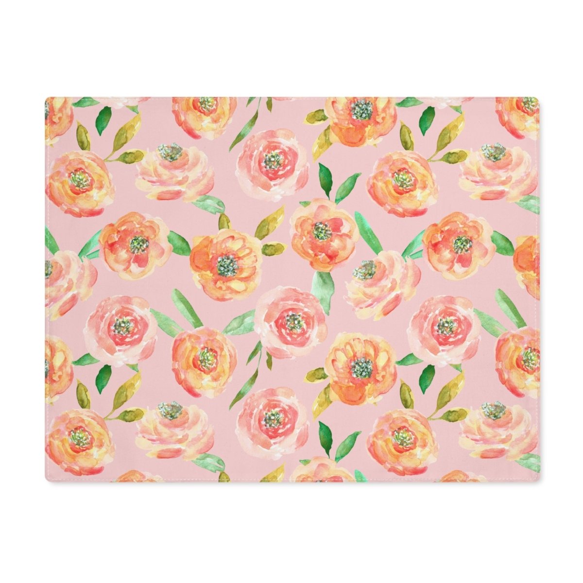 Peach Peony in Pinkish Peach | Placemat - Cotton Twill Placemat - Piccolo Fiore Prints