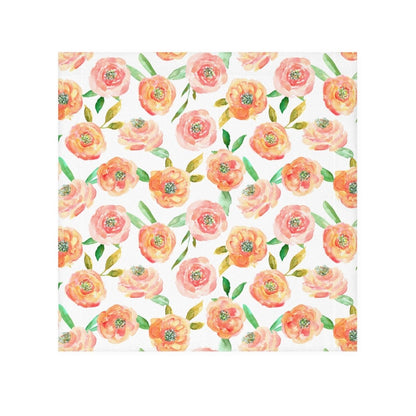 Peach Peony in White | Face Towel - Face Towel - Piccolo Fiore Prints