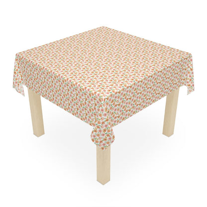 Peach Peony in White | Tablecloth - Tablecloth - Piccolo Fiore Prints