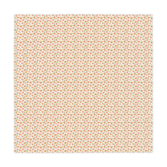 Peach Peony in White | Tablecloth - Tablecloth - Piccolo Fiore Prints