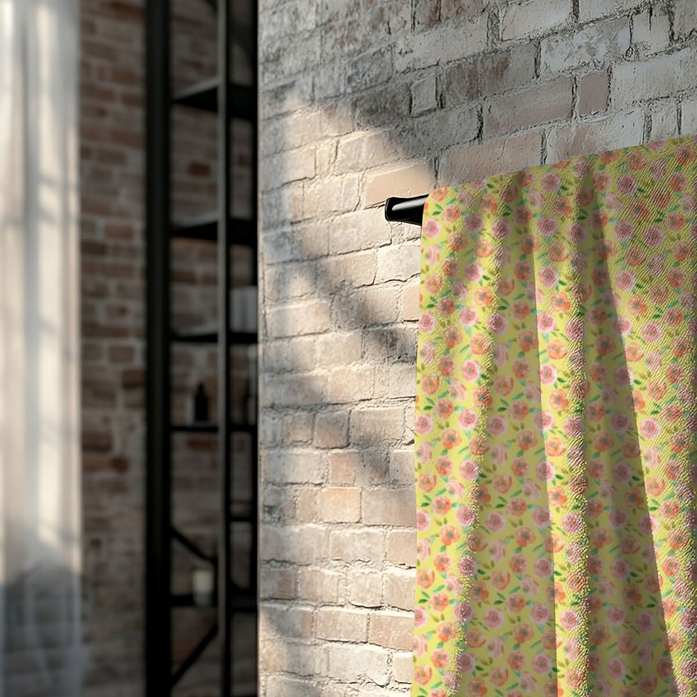 Peach Peony in Yellow | Bath Towel - Bath Towel - Piccolo Fiore Prints
