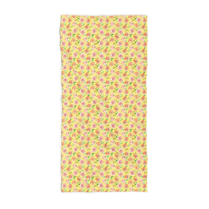 Peach Peony in Yellow | Beach Towel - Beach Towel - Piccolo Fiore Prints