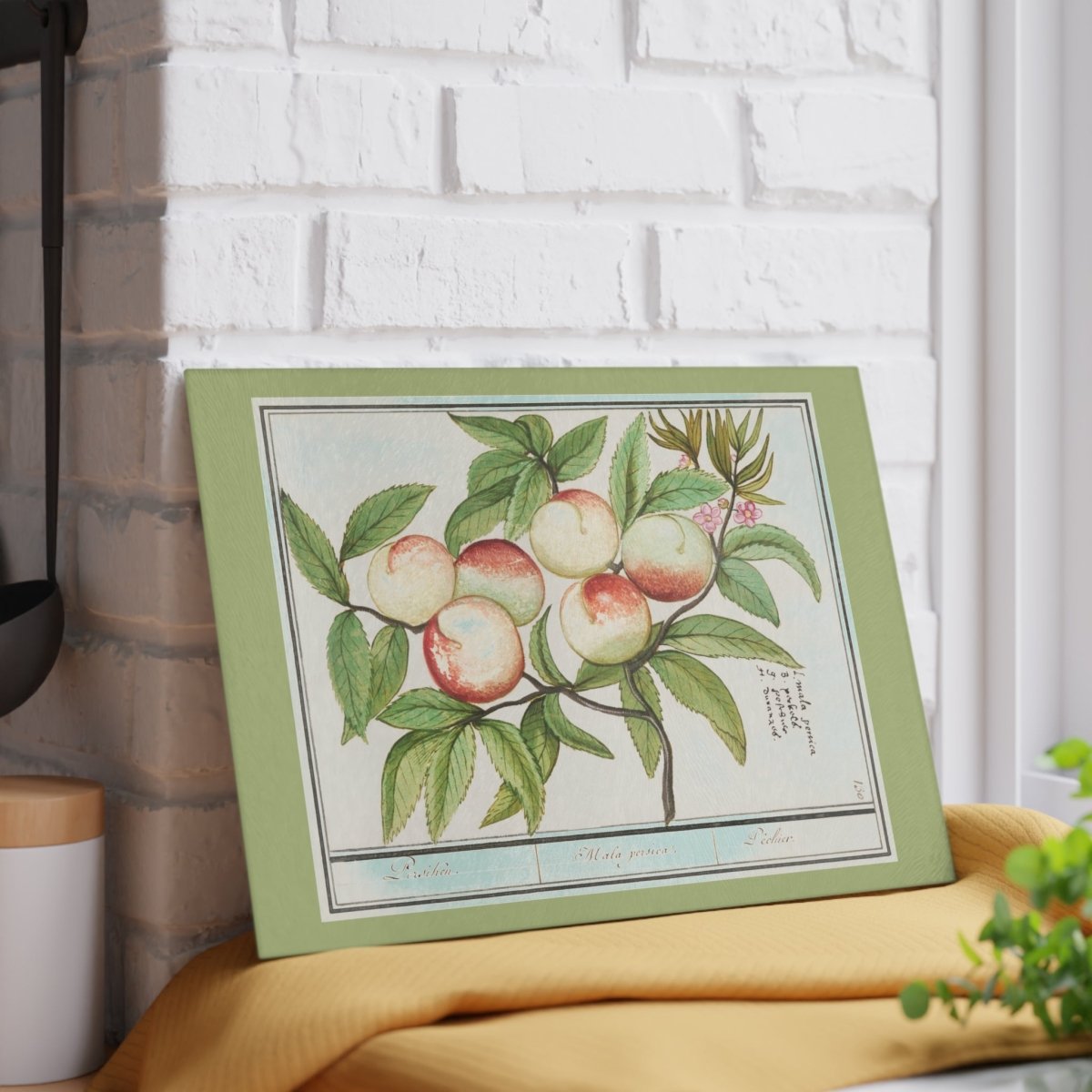 Peaches | Glass Chopping Board - Glass Chopping Board - Piccolo Fiore Prints