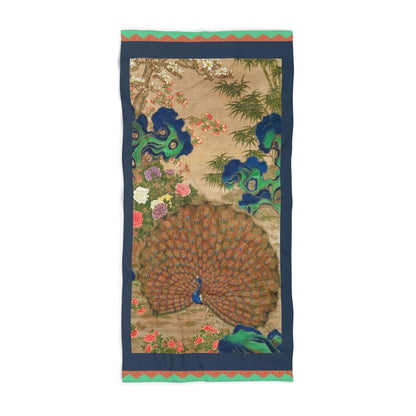 Peacock and Roses | Beach Towel - Beach Towel - Piccolo Fiore Prints