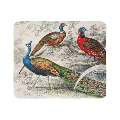 Peacock Parade | Fleece Sherpa Blanket - Sherpa Fleece Blanket - Piccolo Fiore Prints