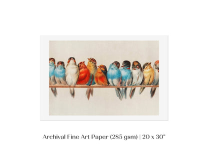 Perch of Small Birds | P30.2 - Single Art Prints - Piccolo Fiore Prints