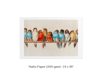 Perch of Small Birds | P30.2 - Single Art Prints - Piccolo Fiore Prints