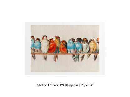 Perch of Small Birds | P30.2 - Single Art Prints - Piccolo Fiore Prints