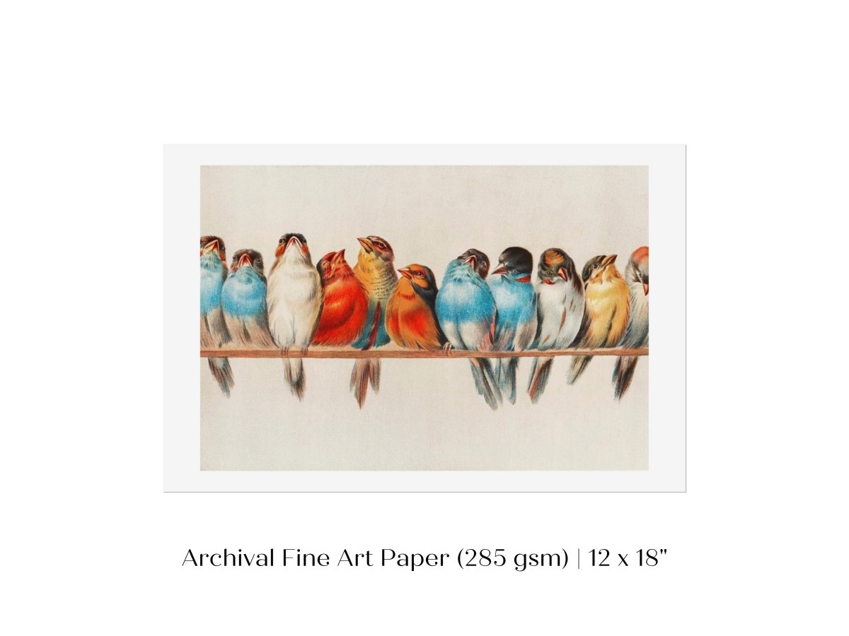 Perch of Small Birds | P30.2 - Single Art Prints - Piccolo Fiore Prints