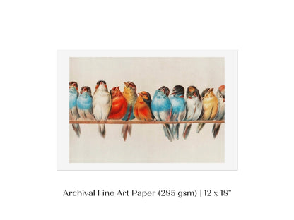 Perch of Small Birds | P30.2 - Single Art Prints - Piccolo Fiore Prints