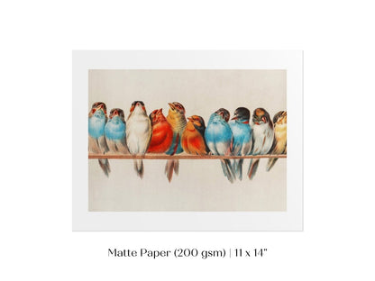 Perch of Small Birds | P30.2 - Single Art Prints - Piccolo Fiore Prints